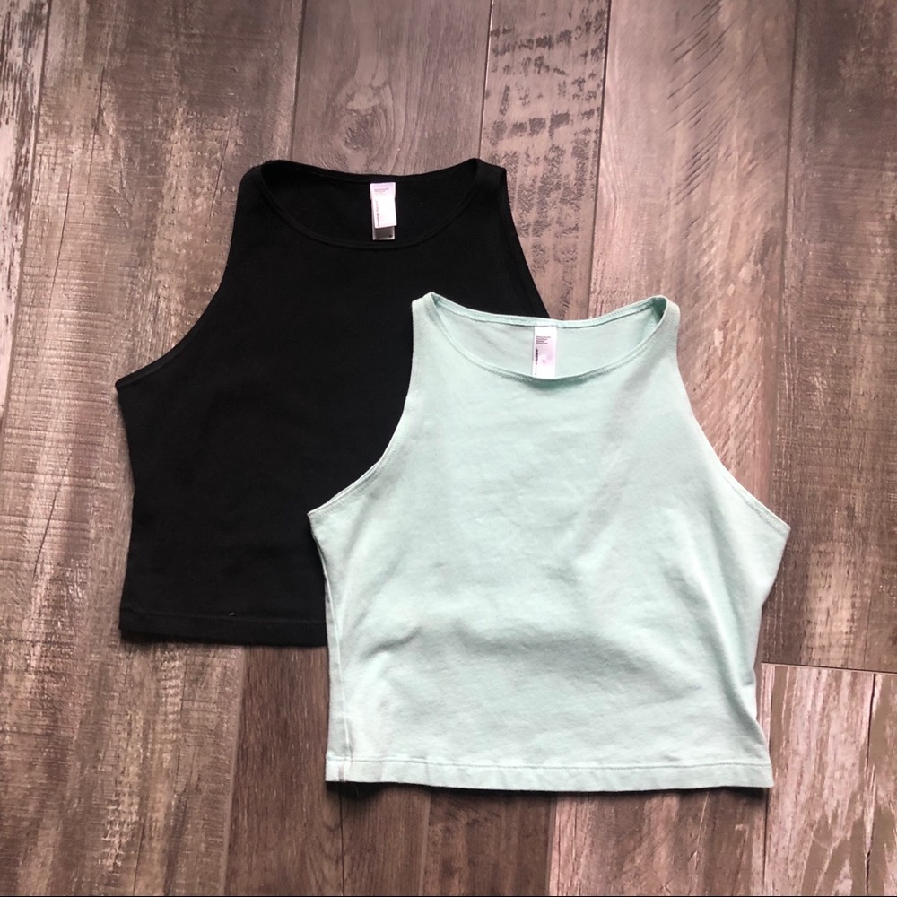 2 American Apparel cropped tops